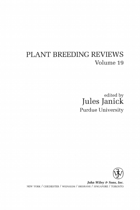 Cover image for book Plant Breeding Reviews