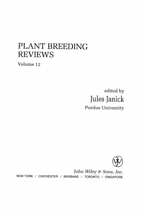 Cover image for book Plant Breeding Reviews