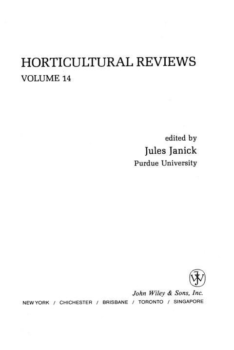 Cover image for book Horticultural Reviews