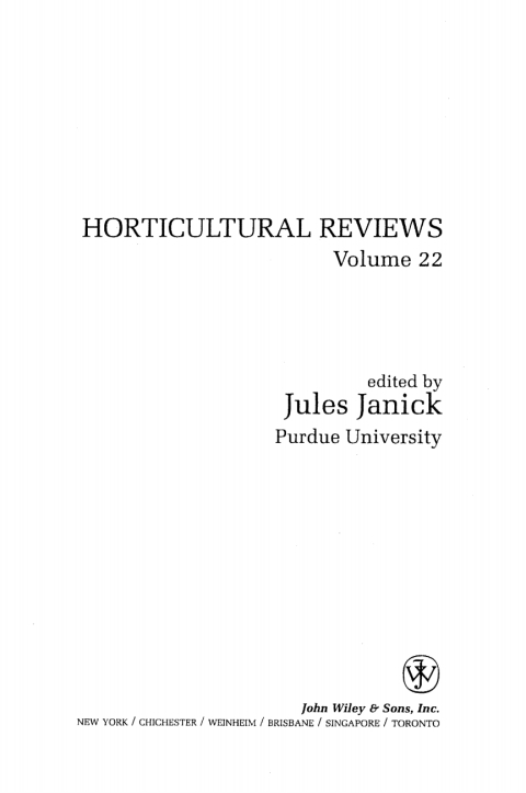 Cover image for book Horticultural Reviews
