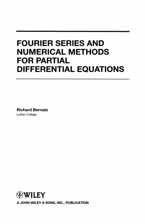 Cover image for book Fourier Series and Numerical Methods for Partial Differential Equations