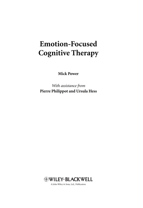 Cover image for book Emotion-Focused Cognitive Therapy