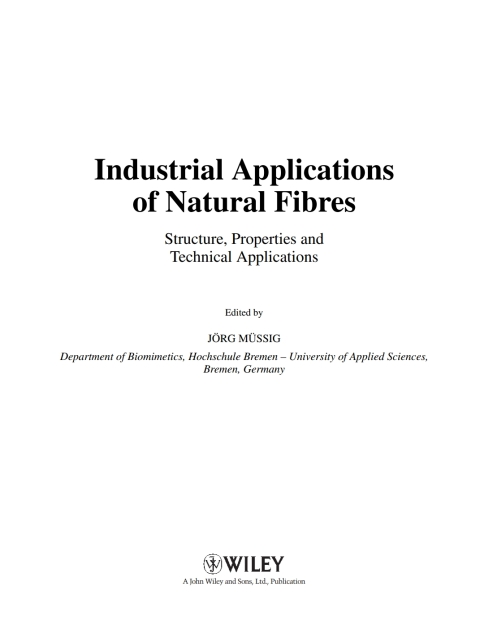 Cover image for book Industrial Applications of Natural Fibres