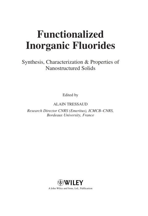 Cover image for book Functionalized Inorganic Fluorides