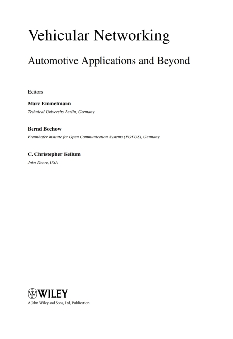 Cover image for book Vehicular Networking