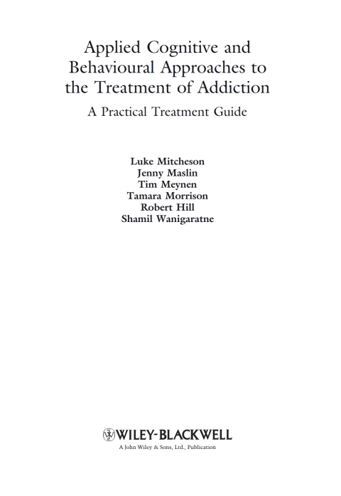 Cover image for book Applied Cognitive and Behavioural Approaches to the Treatment of Addiction