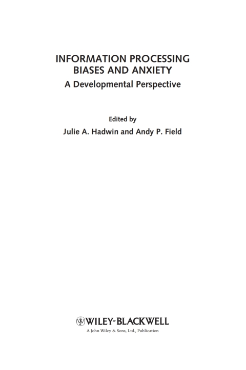 Cover image for book Information Processing Biases and Anxiety: A Developmental Perspective