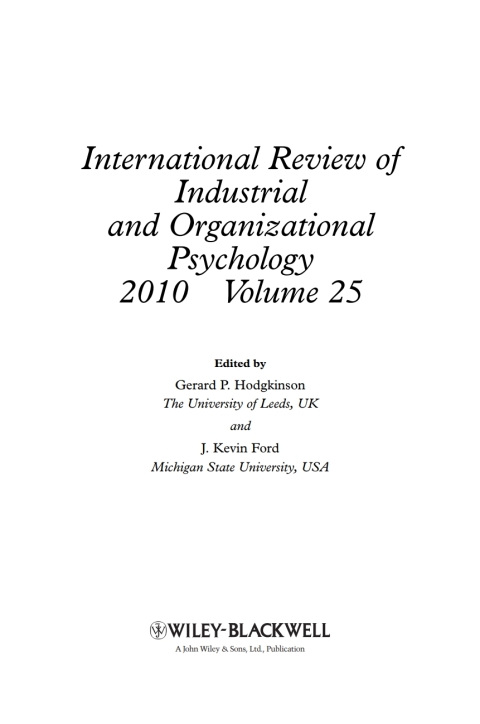 International Review of Industrial and Organizational Psychology 2010 