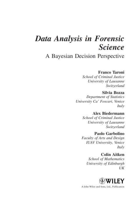 Cover image for book Data Analysis in Forensic Science: A Bayesian Decision Perspective