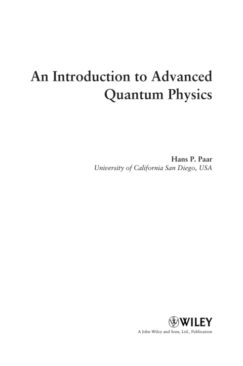 Cover image for book An Introduction to Advanced Quantum Physics