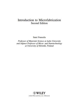Introduction to Microfabrication