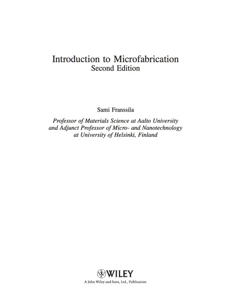 Cover image for book Introduction to Microfabrication
