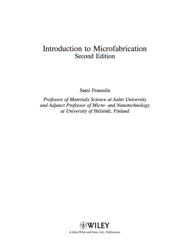 Introduction to Microfabrication