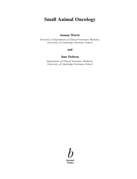 Small Animal Oncology 