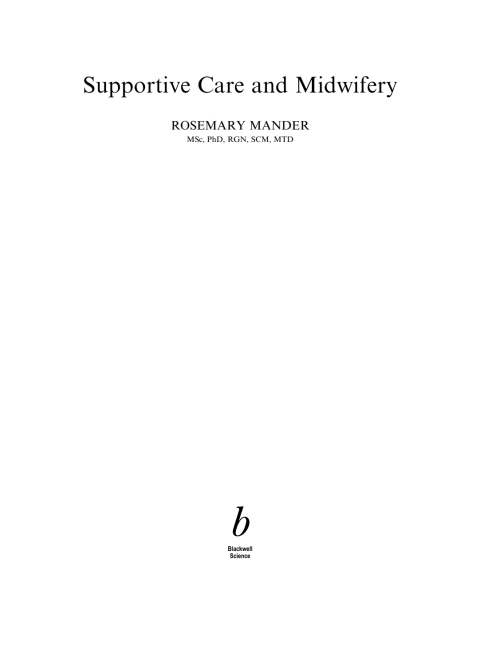 Cover image for book Supportive Care and Midwifery