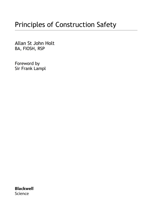 Principles of Construction Safety 