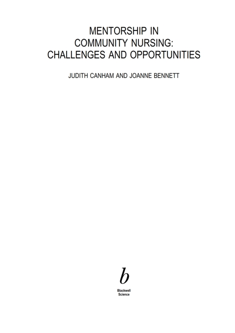 Cover image for book Mentorship in Community Nursing