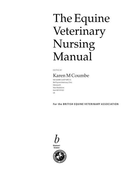 Cover image for book Equine Veterinary Nursing Manual