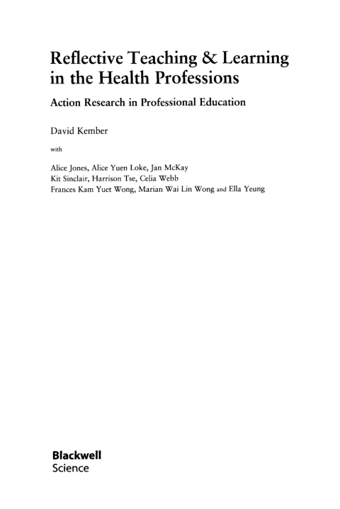 Cover image for book Reflective Teaching and Learning in the Health Professions