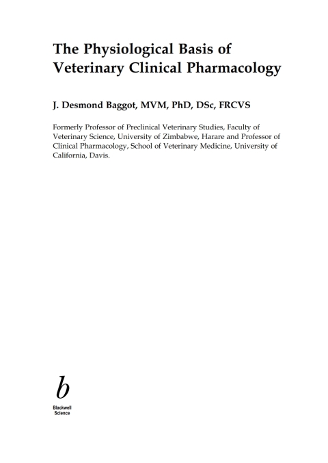 Cover image for book The Physiological Basis of Veterinary Clinical Pharmacology