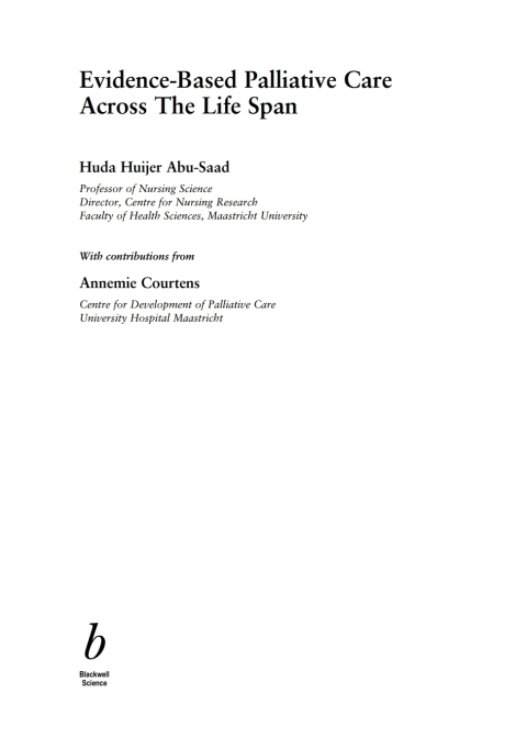 Cover image for book Evidence-Based Palliative Care