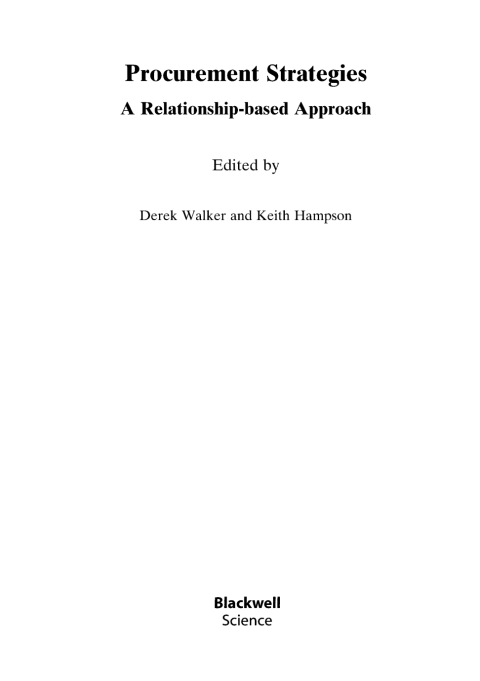 Cover image for book Procurement Strategies