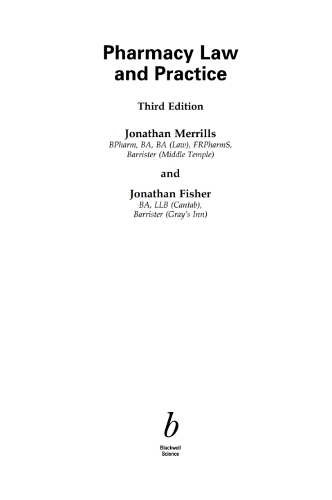 Cover image for book Pharmacy Law and Practice, 3rd Edition