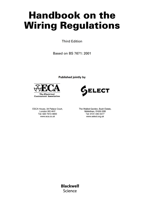 Cover image for book Handbook on the Wiring Regulations