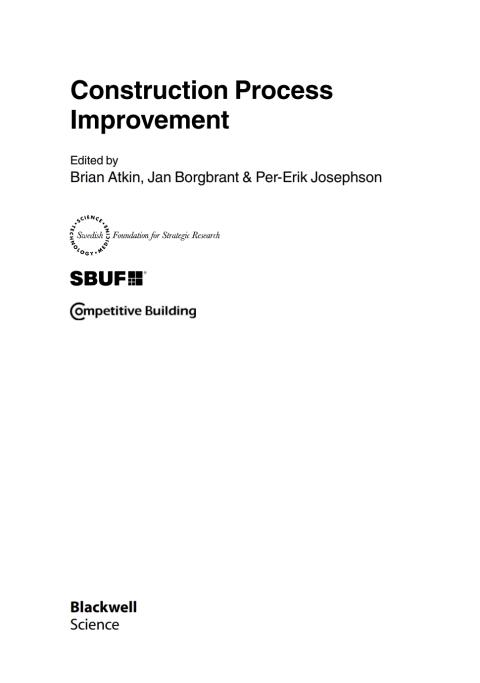 Cover image for book Construction Process Improvement