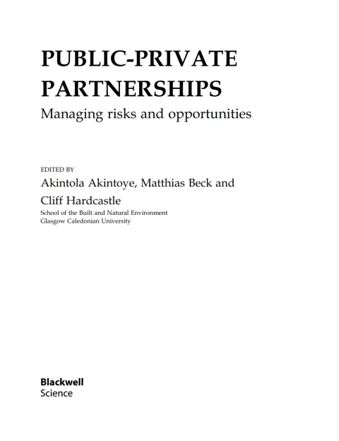 Cover image for book Public-Private Partnerships