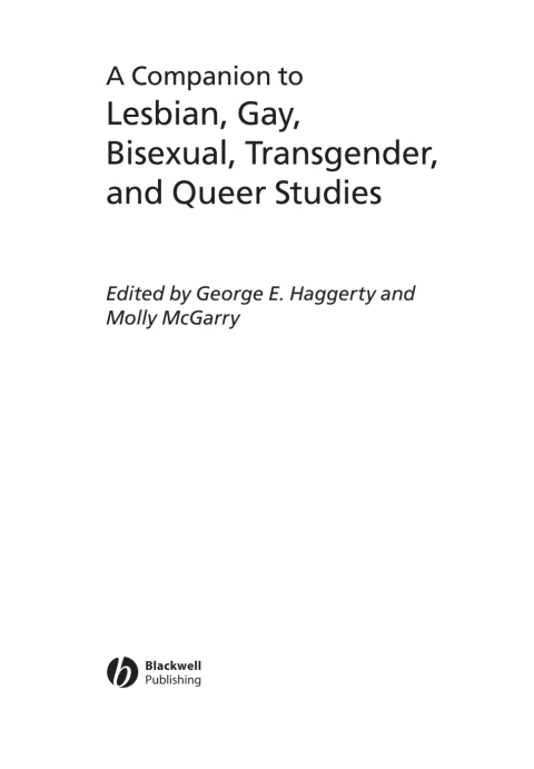 Cover image for book A Companion to Lesbian, Gay, Bisexual, Transgender, and Queer Studies