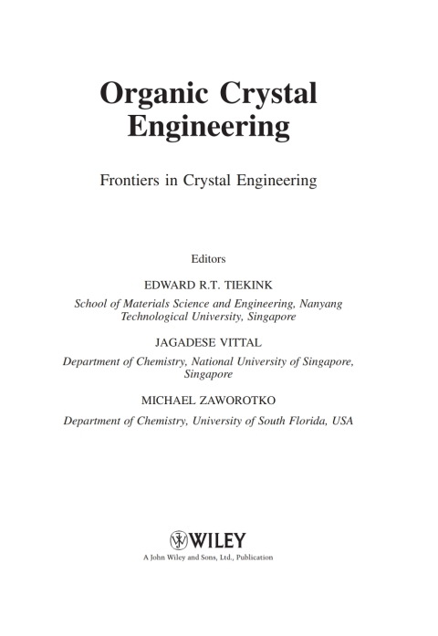 Cover image for book Organic Crystal Engineering