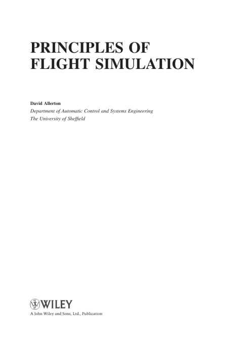 Cover image for book Principles of Flight Simulation