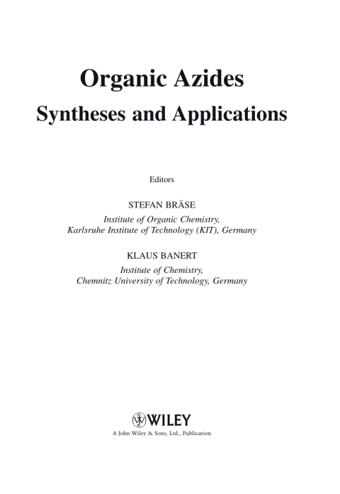 Cover image for book Organic Azides