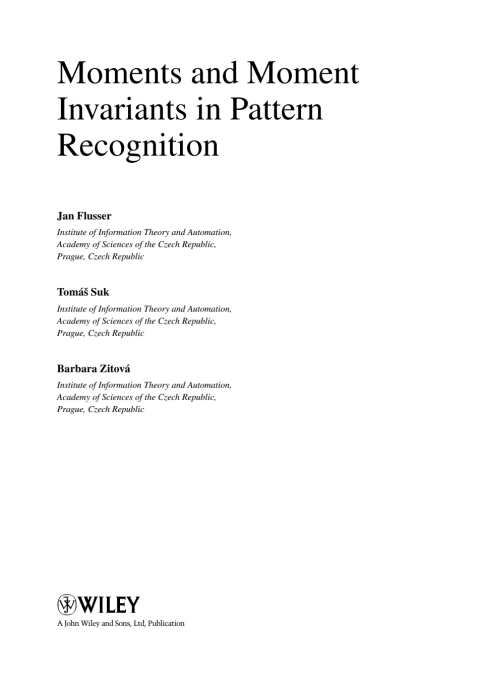 Cover image for book Moments and Moment Invariants in Pattern Recognition