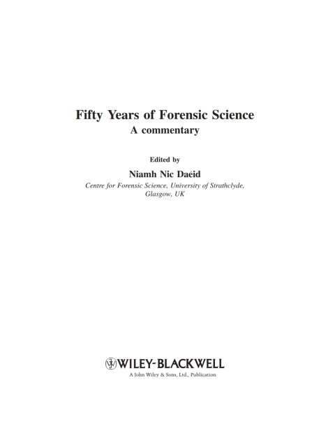 Cover image for book Fifty Years of Forensic Science