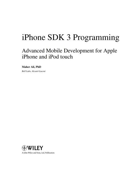Cover image for book iPhone SDK 3 Programming