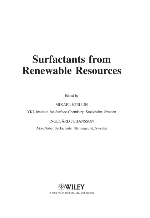 Cover image for book Surfactants from Renewable Resources