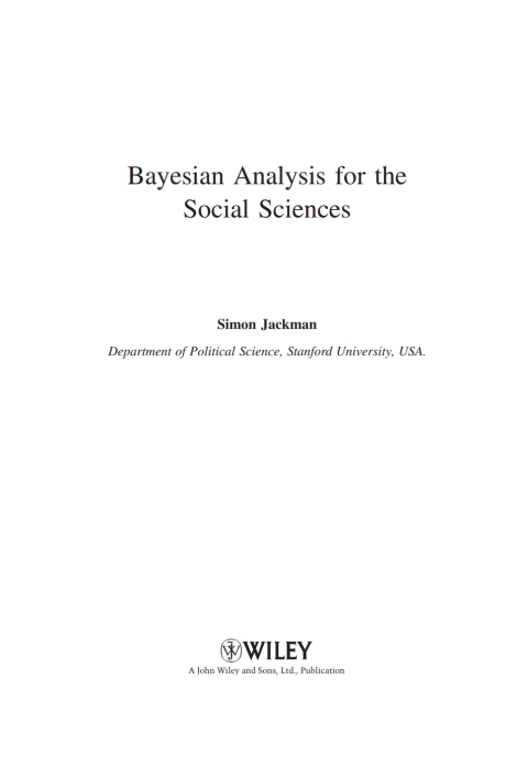 Cover image for book Bayesian Analysis for the Social Sciences