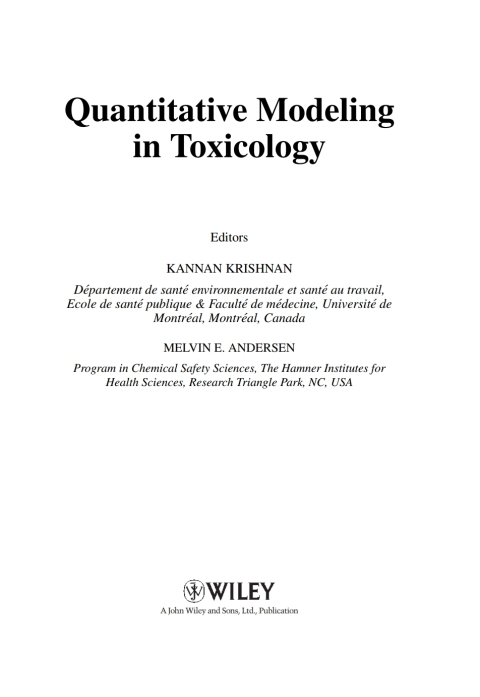 Cover image for book Quantitative Modeling in Toxicology