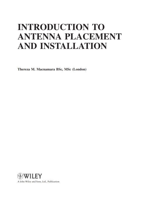Cover image for book Introduction to Antenna Placement and Installation