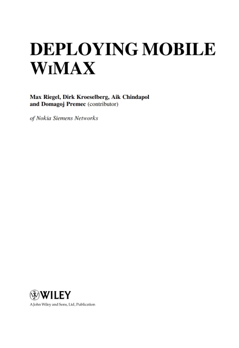 Cover image for book Deploying Mobile WiMAX