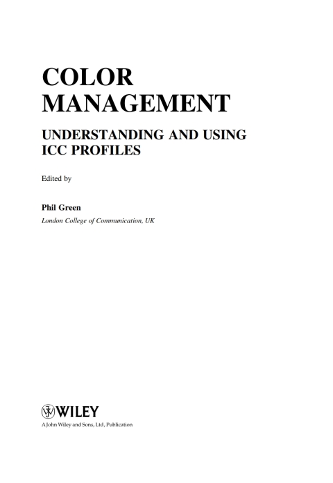 Cover image for book Color Management: Understanding and Using ICC Profiles