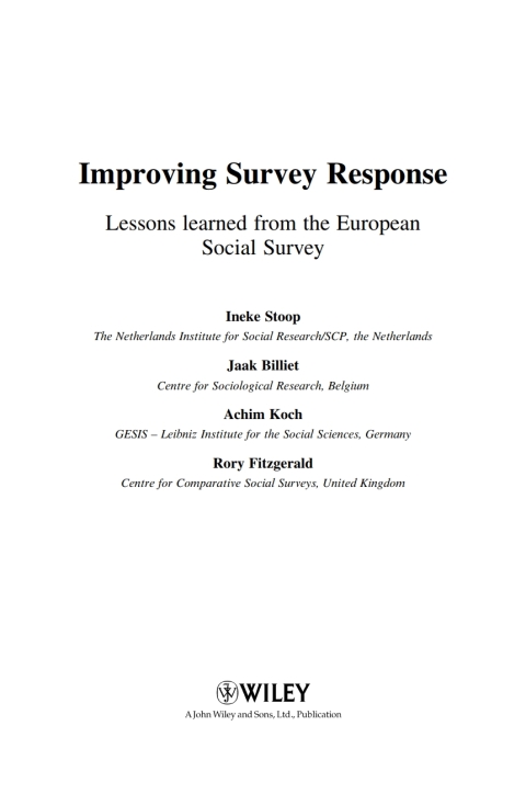 Cover image for book Improving Survey Response