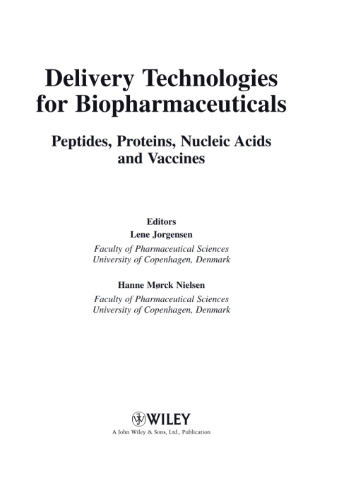 Cover image for book Delivery Technologies for Biopharmaceuticals