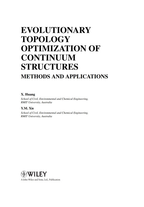 Cover image for book Evolutionary Topology Optimization of Continuum Structures