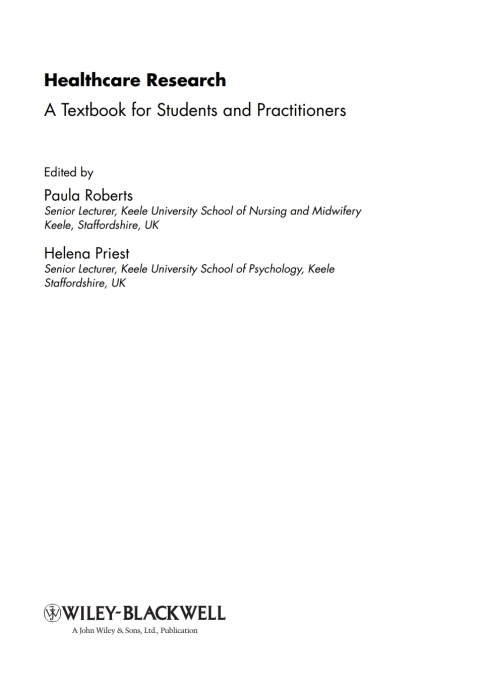 Cover image for book Healthcare Research: A Handbook for Students and Practitioners
