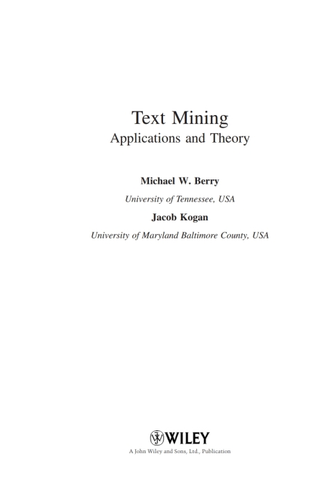 Cover image for book Text Mining