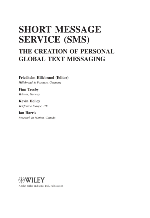 Cover image for book Short Message Service (SMS)