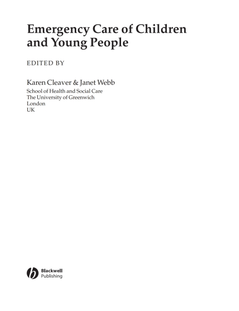 Cover image for book Emergency Care of Children and Young People